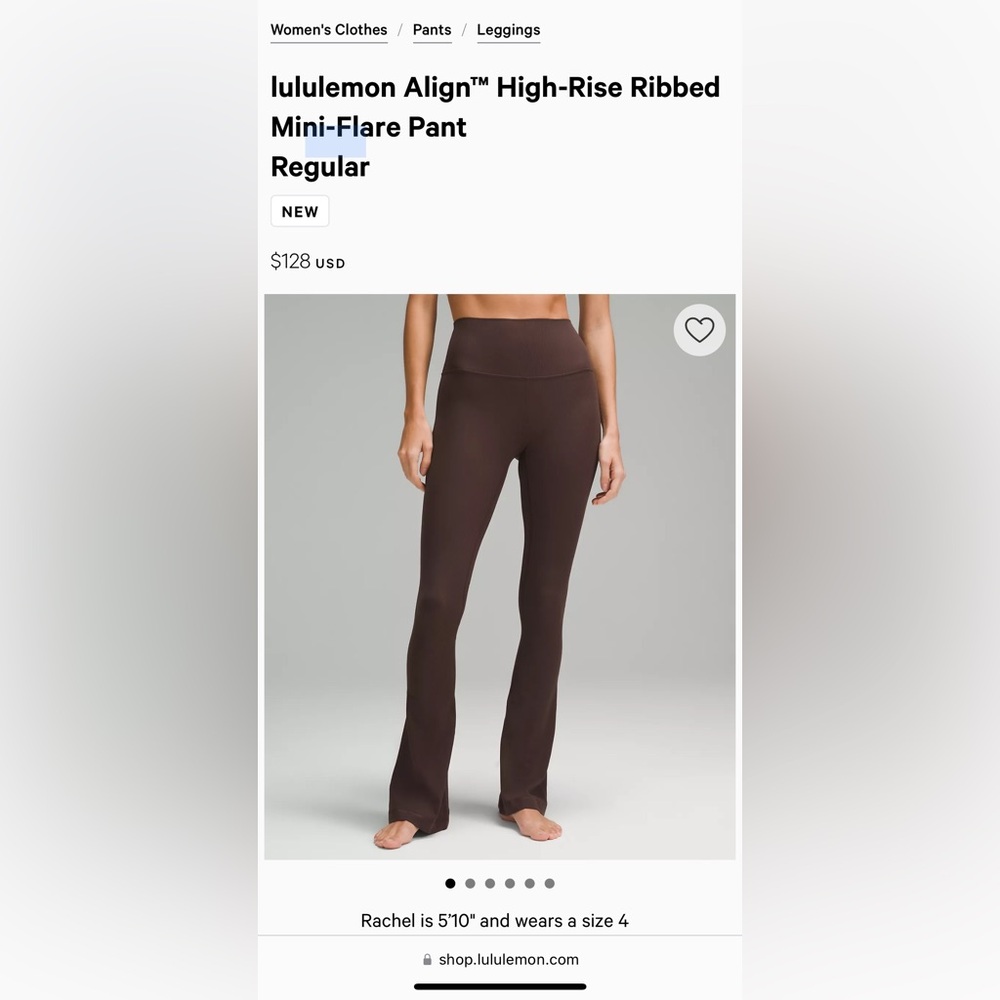 NWT Lululemon Align HR rib mini flare Regular